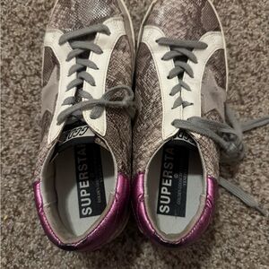 Non-Authentic Golden Goose Snakeskin Sneakers - Pink and Cream
